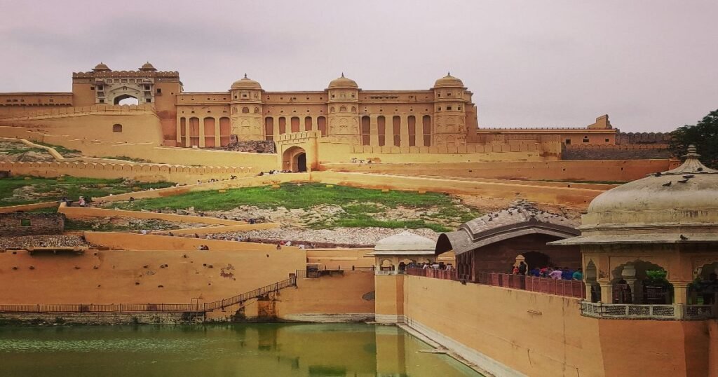 Amber Fort, with its majestic yellow and pink sandstone architecture and panoramic views.