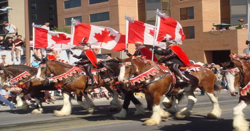 Exciting rodeo event showcasing cowboys competing during the Calgary Stampede festival.