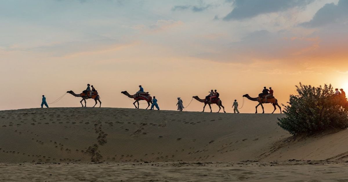 Camel riding in thar desert of Bikaner