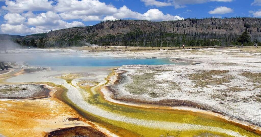 A colorful hot spring in Yellowstone National Park.