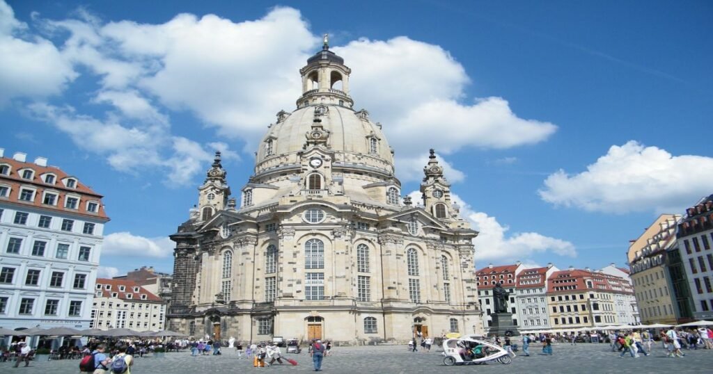 Dresden’s Frauenkirche, a stunning Baroque church with its iconic dome and peaceful interior."