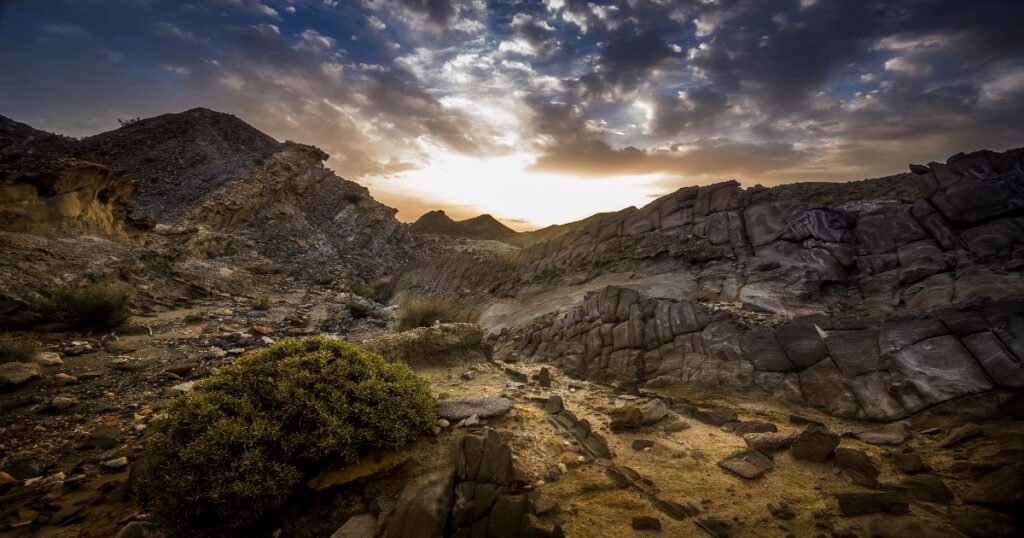 Panoramic view of tabernas desert 