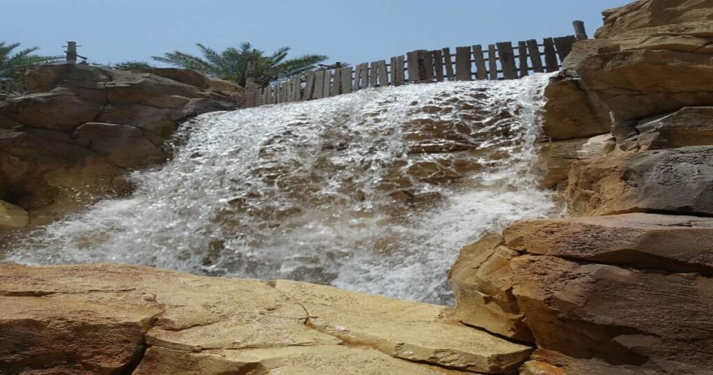 The artificial rivers at Wadi Adventure park.