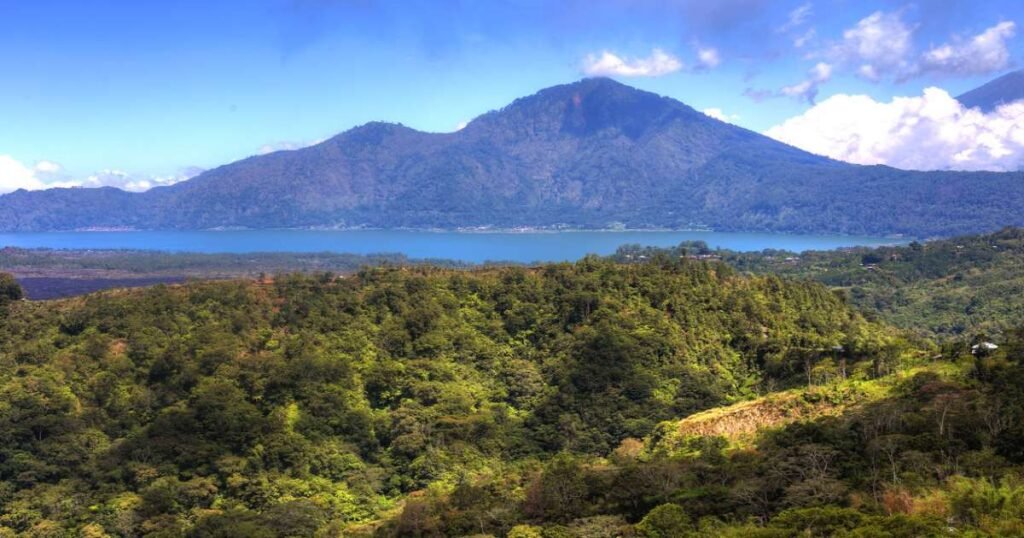 "Panoramic view of the Bali's Mount Agung"