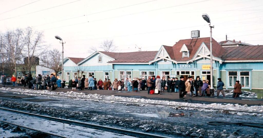 “Train traveling on the historic Trans-Siberian Railway through the scenic landscape of Siberia.”