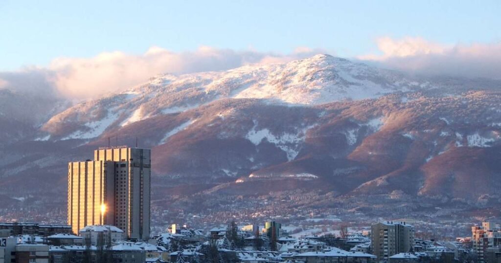 “Vitosha Mountain with a view of Sofia.”