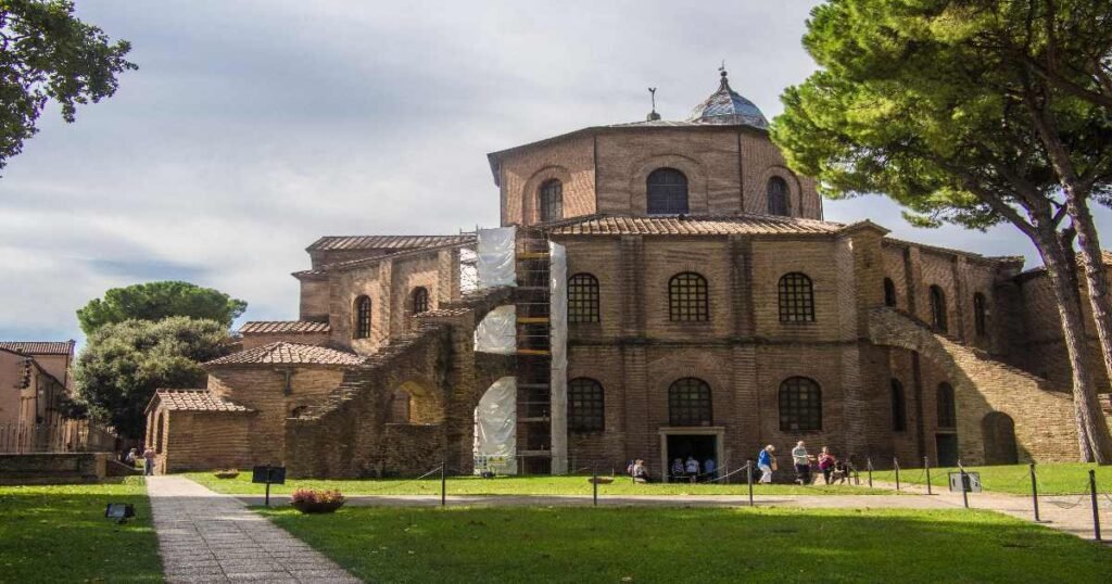 The glittering mosaics inside the Basilica of San Vitale in Ravenna.