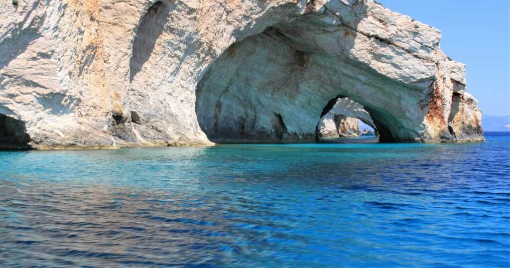 The Blue Grotto with its ethereal blue waters illuminated by sunlight.