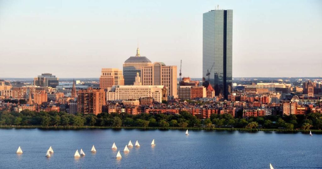 Boston’s skyline with historic buildings and the Charles River.