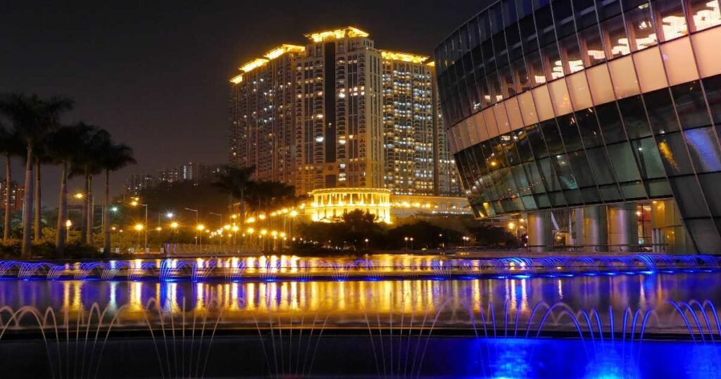 "City of Dreams in Macao, with its modern architecture and dazzling lights."