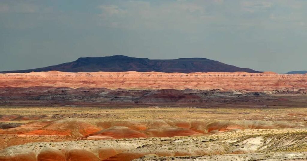 A vibrant landscape of the Painted Desert in Petrified Forest National Park.