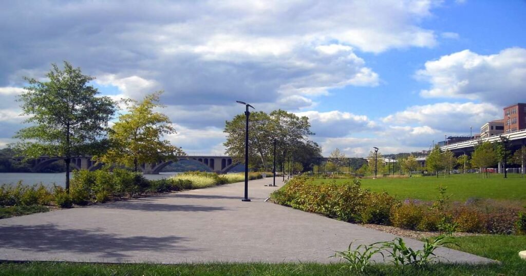 Georgetown Waterfront Park with beautiful spot for walking and kayaking.