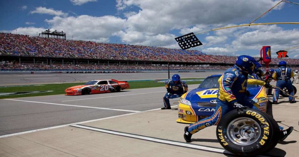 The Talladega Superspeedway packed with racing fans during a NASCAR event.
